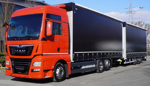 MAN TGX 26.510 BDF E6 6×2 Low deck set / Konar trailer / 120 m3 set  camión con lona corredera + remolque con lona corredera