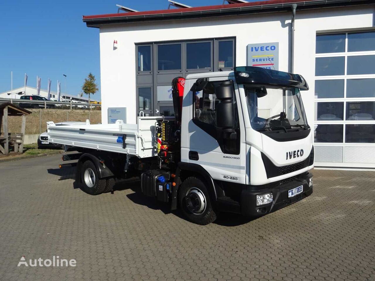 IVECO Eurocargo ML80E22 Kipper + Kran Fassi F40 +Funk volquete